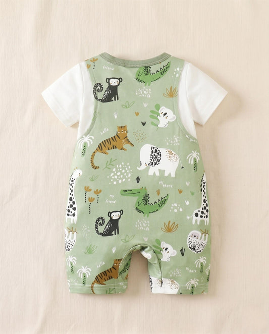 Barboteuse Bébé Animal Safari — Vert