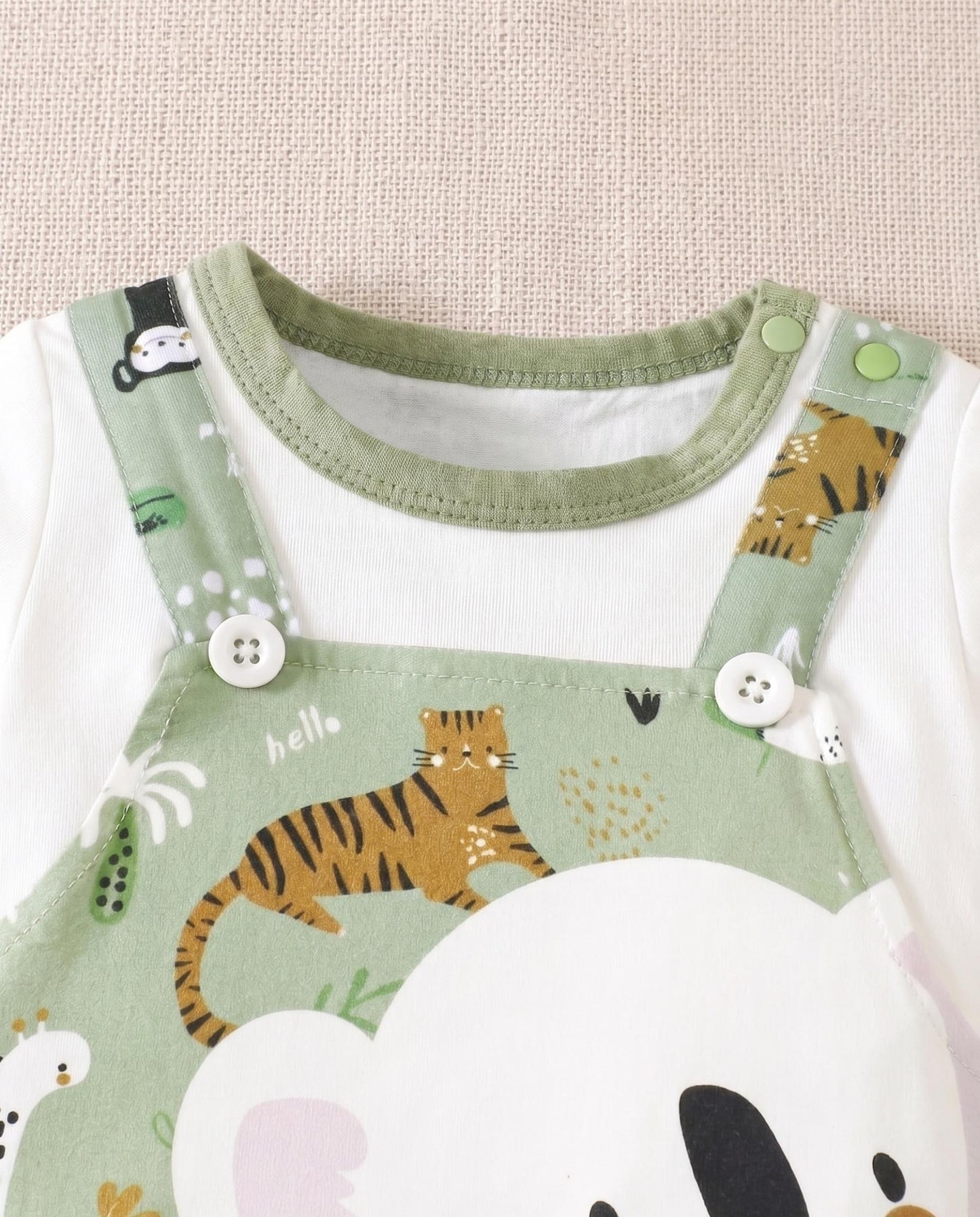 Barboteuse Bébé Animal Safari — Vert