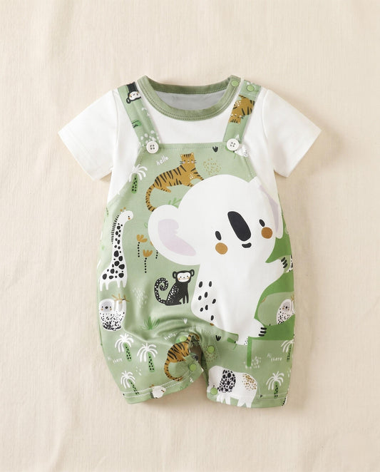 Barboteuse Bébé Animal Safari — Vert